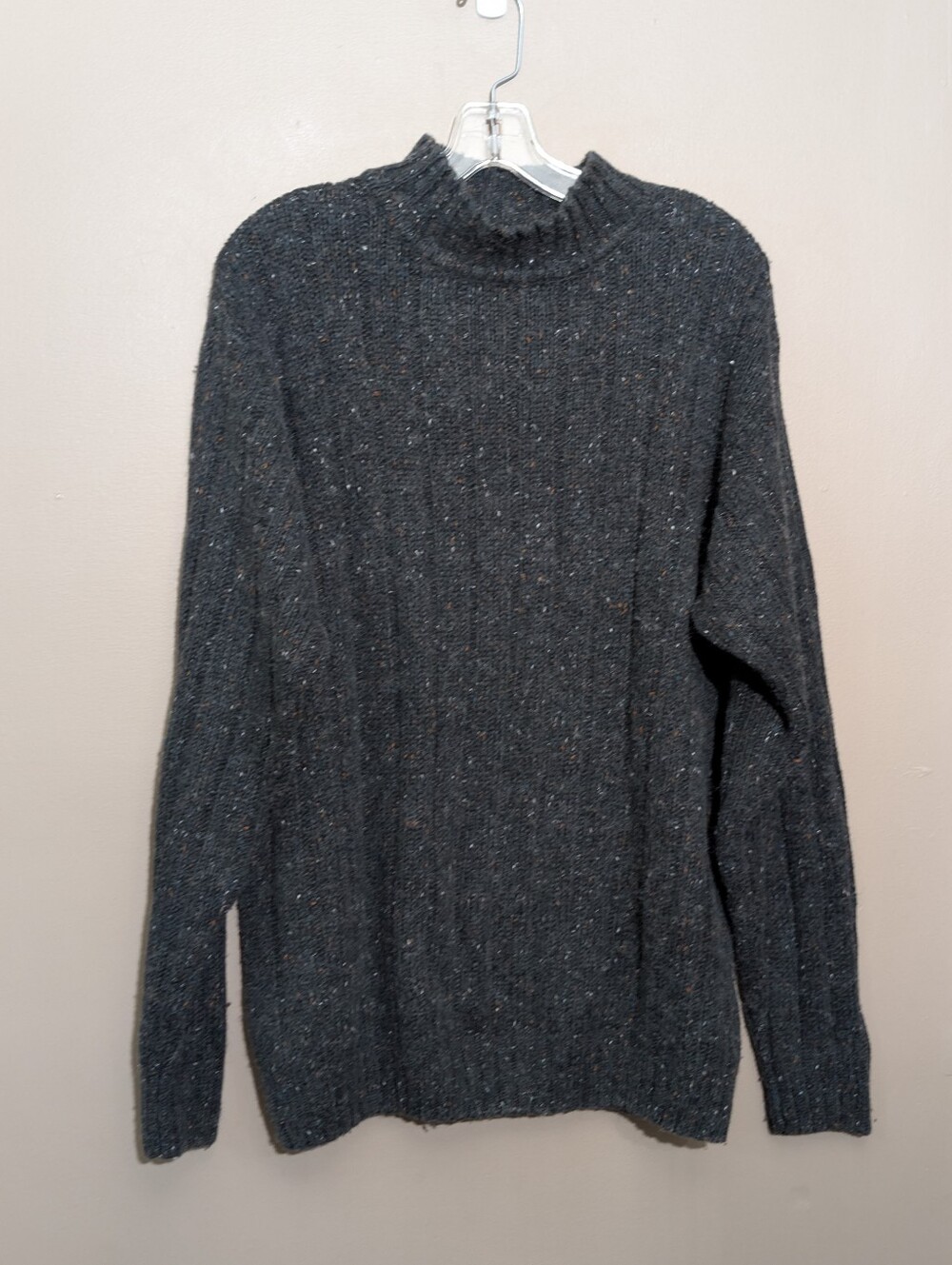 Vintage Hill&Archer Gray Marl Mock Neck Ribbed Knit‎ Sweater Womens Medium